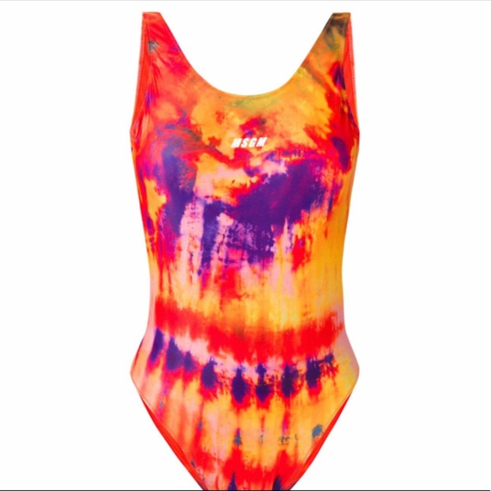 Msgm tie dye swim suit
